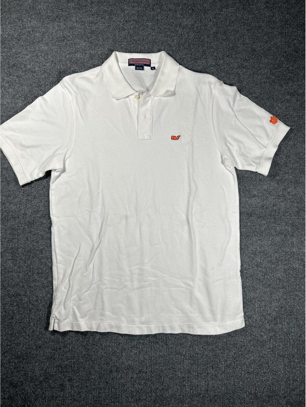Vineyard Vines White Polo Shirt Medium Cotton
